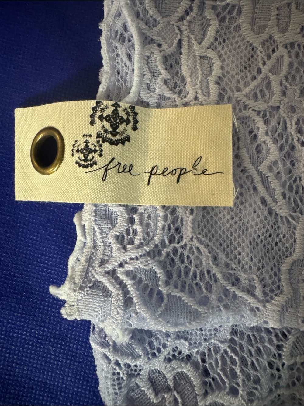 🧦 Free People lovely in lace Socks in light Lavender/Blue hues - NWT - One Size - Picture 4 of 4